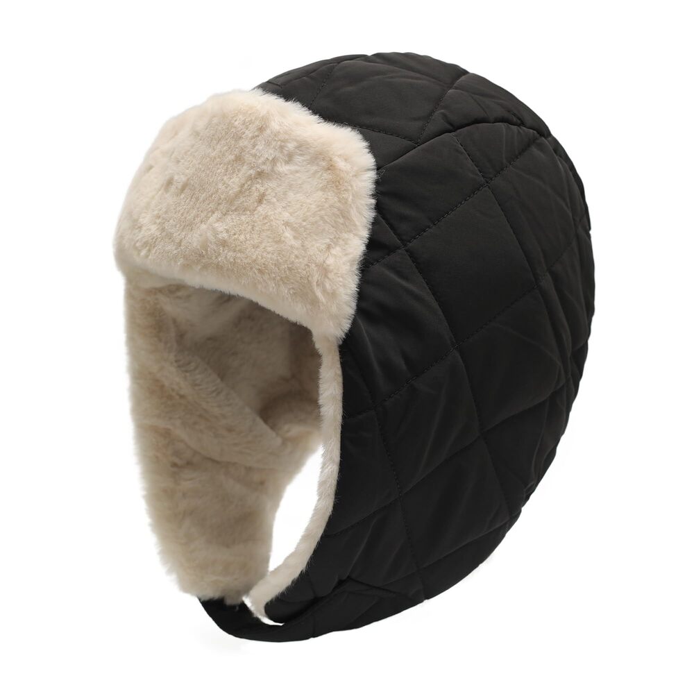 6830 Fleece Lined Winter Hat Windproof Synthetic Down Earflap Beanie Snow